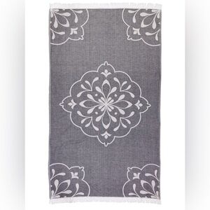 Sahra Pestamal Turkish cotton flatwoven towel black